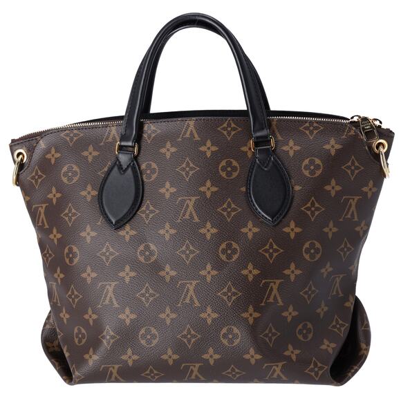 Louis Vuitton Flower Tote MM Monogram Shoulder Bag M44347 Black Brown - Picture 3 of 7